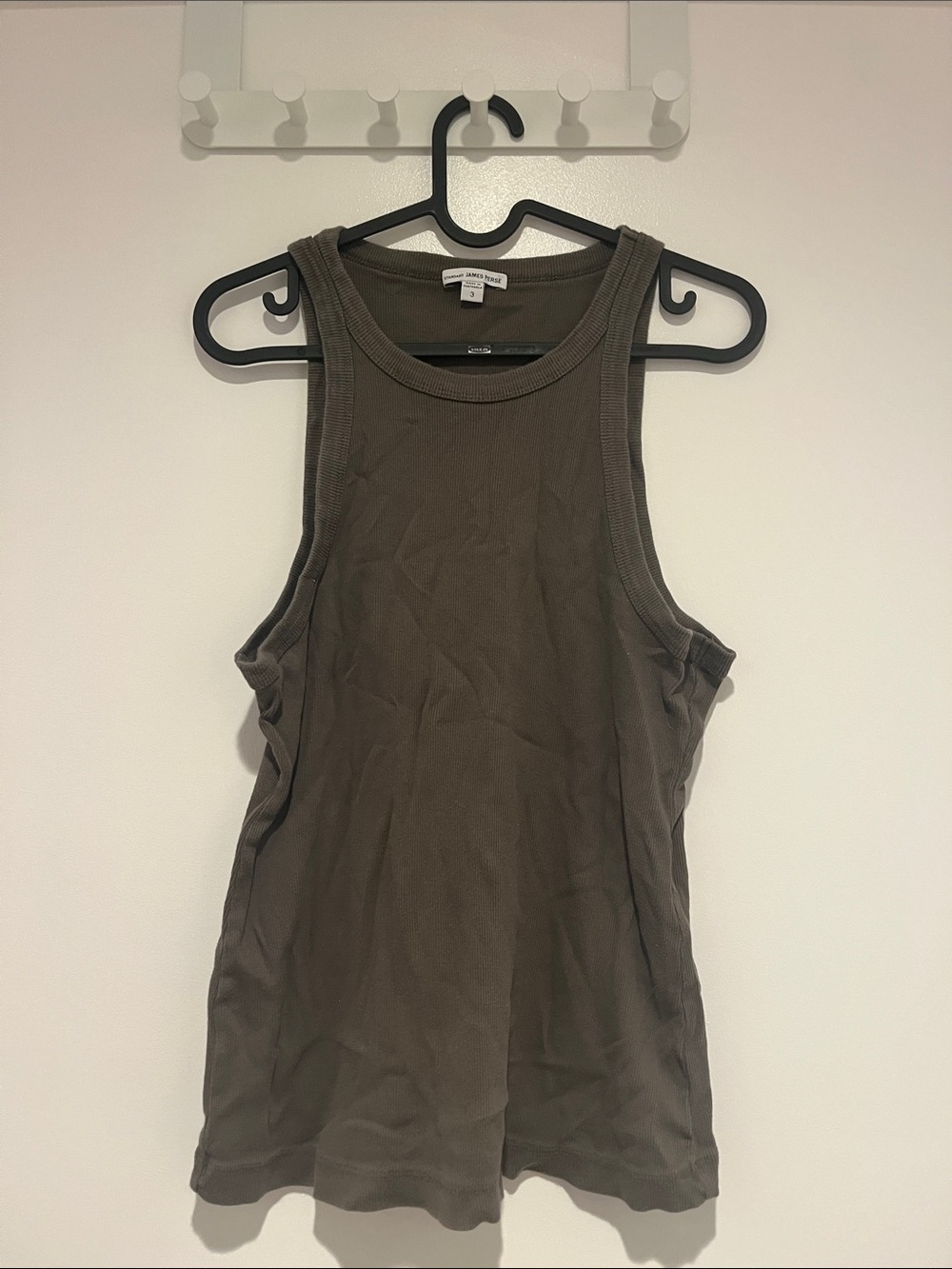 James Perse Olive Green Ribbed Tank